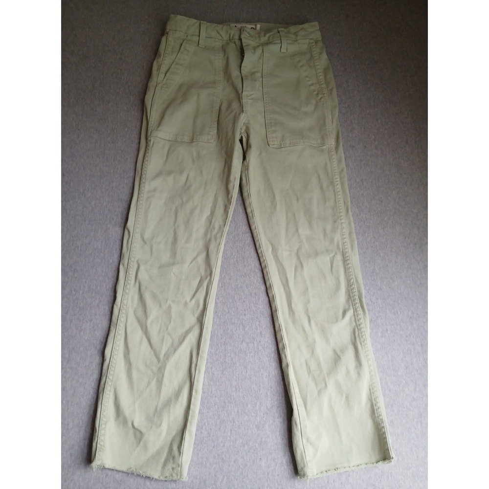 Amo Pants 25 Easy Army Straight Cropped Raw Hem Comfort Stretch Boho